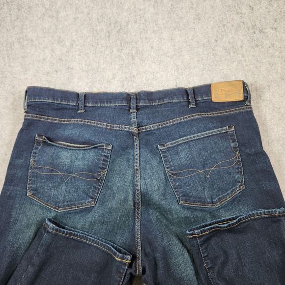 Polo Ralph Lauren Jeans Mens 46Bx32 Blue Dark Wash Hampton  Straight - Picture 14 of 16